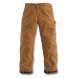 Men's Carhartt Washed Duck Flannel Lined Work Dungaree Pants - 3